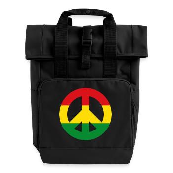 Signe de paix reggae - Sac à dos Roll Top à deux anses - noir - Devant