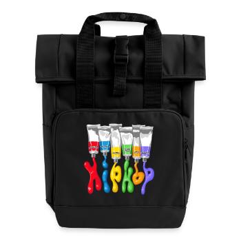 Hip hop tubes - Rolltop Rucksack mit zwei Griffen - Schwarz - Vorne