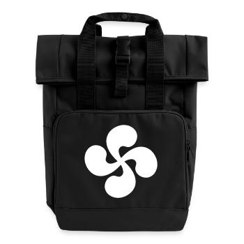 Croix Basque seul Rouge - Sac à dos Roll Top à deux anses - noir - Devant