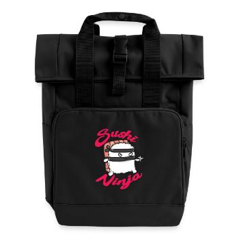 Sushi Essen Japan Geschenk - Rolltop Rucksack mit zwei Griffen - Schwarz - Vorne