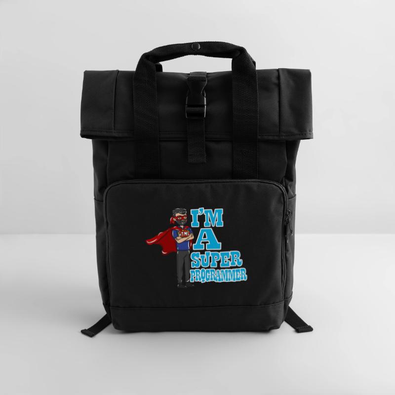 Programmer computer science gift Roll Top Backpack with Two Handles