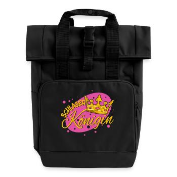 Schlager Queen folk music fan music statement - Roll Top Backpack with Two Handles - black - Front