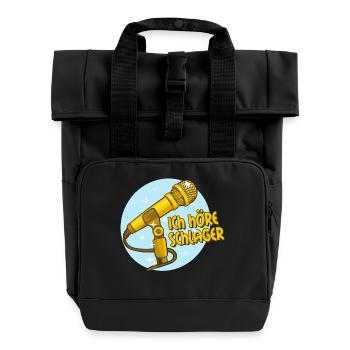 Schlager Schlagermusic Schlagerfan Mikrofon Spruch - Sac à dos Roll Top à deux anses - noir - Devant