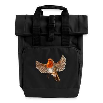 Roter Vogel - Rolltop Rucksack mit zwei Griffen - Schwarz - Vorne