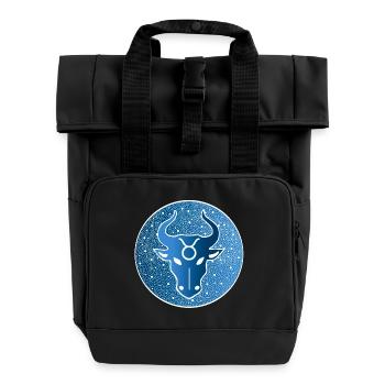 Astrological sign: bull - Roll Top Backpack with Two Handles - black - Front