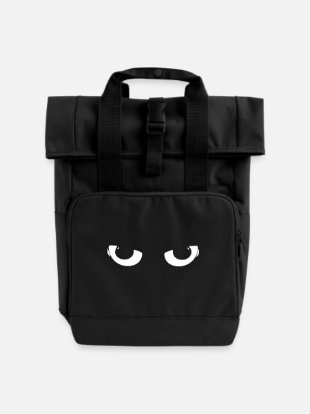 Nachtaugen Augenpaar Silhouetten - Rolltop Rucksack mit zwei Griffen - Schwarz