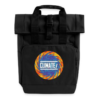 Climate Change Protest Design - Roll Top Backpack with Two Handles - black - Front