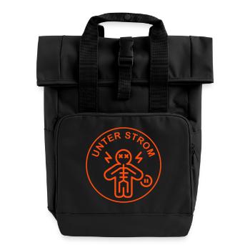 Unter Strom - Rolltop Rucksack mit zwei Griffen - Schwarz - Vorne