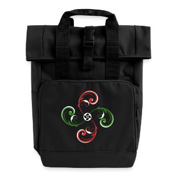 Croix Basque design - Sac à dos Roll Top à deux anses - noir - Devant