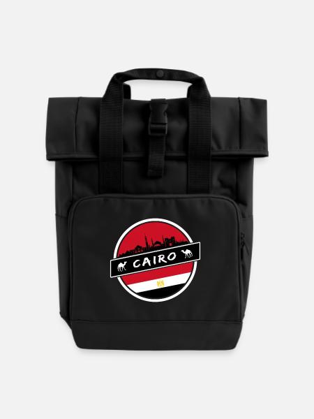 Kairo Ägypten Design mit Flagge - Rolltop Rucksack mit zwei Griffen - Schwarz