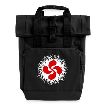 croix basque design 85 - Sac à dos Roll Top à deux anses - noir - Devant
