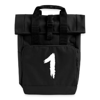 Zahl 1 Nummer Eins - Rolltop Rucksack mit zwei Griffen - Schwarz - Vorne