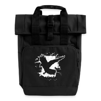 Rabe Krähe Vogel Yoga Wikinger Odins Huginn Muninn - Rolltop Rucksack mit zwei Griffen - Schwarz - Vorne