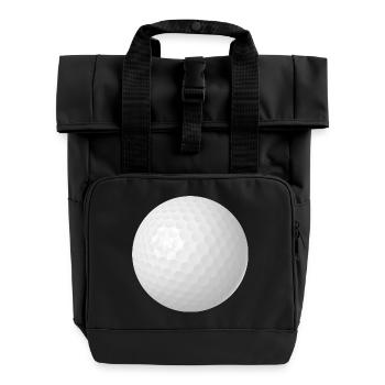 Golfball echt - Rolltop Rucksack mit zwei Griffen - Schwarz - Vorne