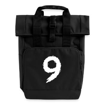 Number 9 - Roll Top Backpack with Two Handles - black - Front