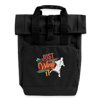 Wingsuit - Rolltop Rucksack mit zwei Griffen - Schwarz - Vorne