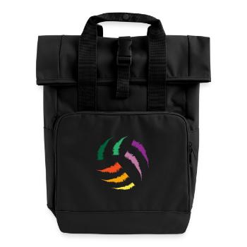 Volleyball Ball Ballsport Sport Beach Mannschaft - Rolltop Rucksack mit zwei Griffen - Schwarz - Vorne