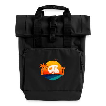 Camping-car - Sac à dos Roll Top à deux anses - noir - Devant