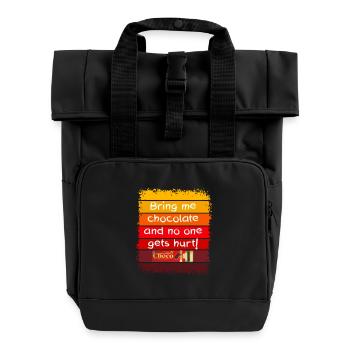 Apportez-moi du chocolat - Sac à dos Roll Top à deux anses - noir - Devant