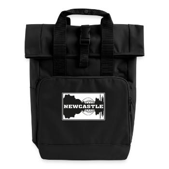 Newcastle England Travel Souvenir Skyline Silhouet - Roll Top Backpack with Two Handles - black - Front