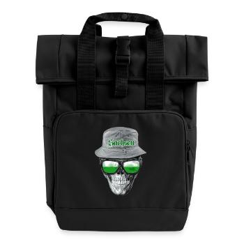 Sachsen Skull - Rolltop Rucksack mit zwei Griffen - Schwarz - Vorne