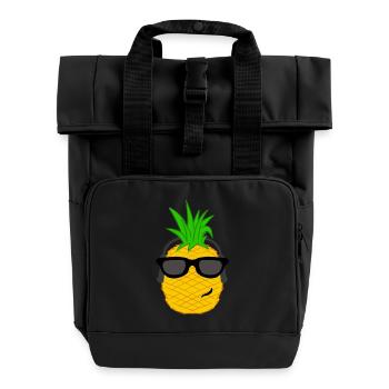 Cool ananas vacances sur les îles des Caraïbes - Sac à dos Roll Top à deux anses - noir - Devant