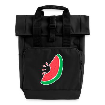 Île des caraïbes pastèque vacances vacances été - Sac à dos Roll Top à deux anses - noir - Devant
