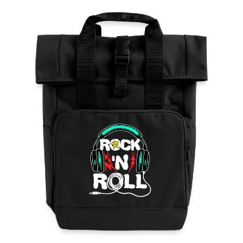 Cool Headset Funny Saying - Roll Top Backpack with Two Handles - black - Front