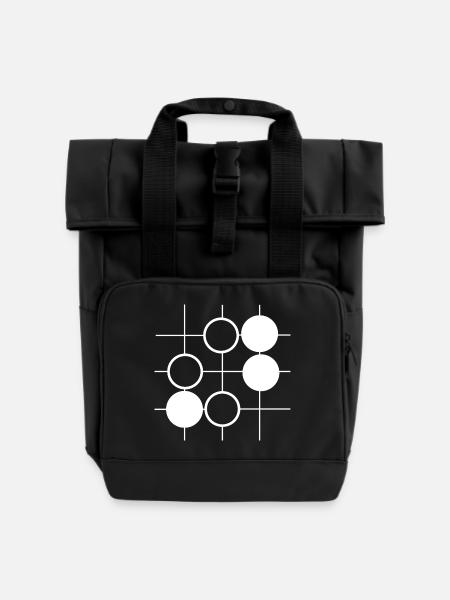Go Brettspiel - Rolltop Rucksack mit zwei Griffen - Schwarz