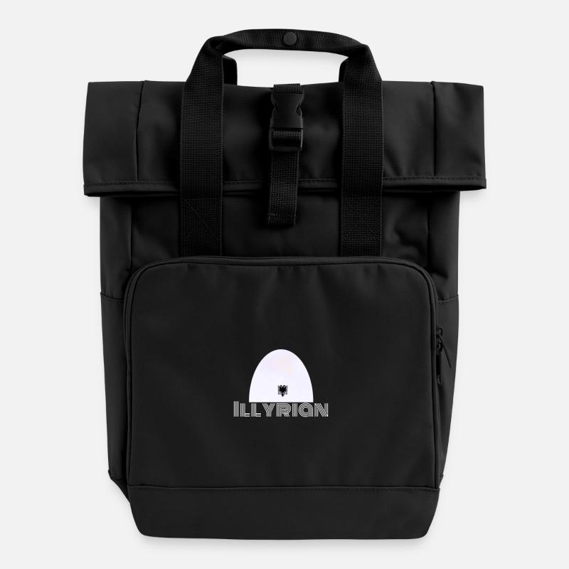 Plisi - Rolltop Rucksack mit zwei Griffen - Schwarz