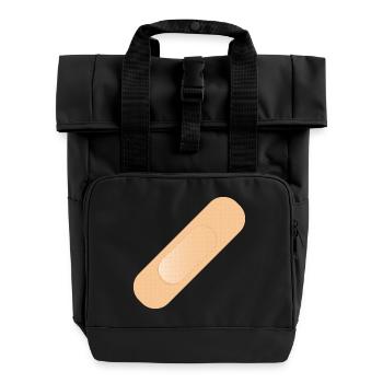 Un dispositif simple de fixation comme élément de conception - Sac à dos Roll Top à deux anses - noir - Devant