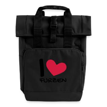 Ich liebe Furzen - Rolltop Rucksack mit zwei Griffen - Schwarz - Vorne
