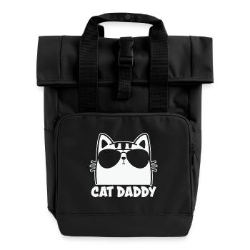 Homme Vintage Chat Papa Papa Pères - Sac à dos Roll Top à deux anses - noir - Devant