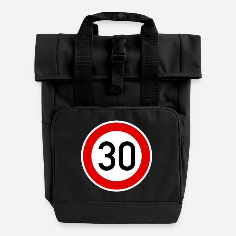 30 km/h - Sac à dos Roll Top à deux anses - noir