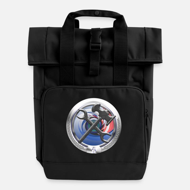 Artisanat Chauffage Eau Emblème Sanitaire - Sac à dos Roll Top à deux anses - noir