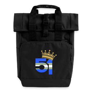 51 - Roll Top Backpack with Two Handles - black - Front