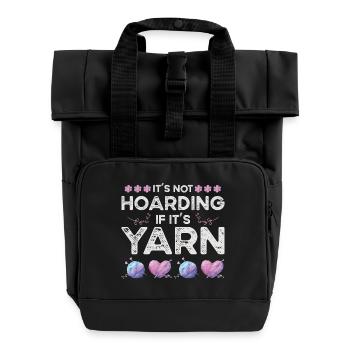Stricken Wolle Garn Wollvorrat Häkeln - Rolltop Rucksack mit zwei Griffen - Schwarz - Vorne