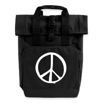 Signe de paix - Sac à dos Roll Top à deux anses - noir - Devant