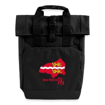 Seine Maritime - Roll Top Backpack with Two Handles - black - Front