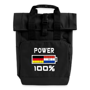 Germany and Paraguay Power 100% - Roll Top Backpack with Two Handles - black - Front