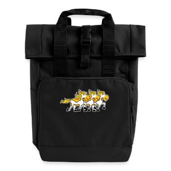 Fohlen Pferde Pferdeliebe Pferdenarr Islandpferde - Rolltop Rucksack mit zwei Griffen - Schwarz - Vorne