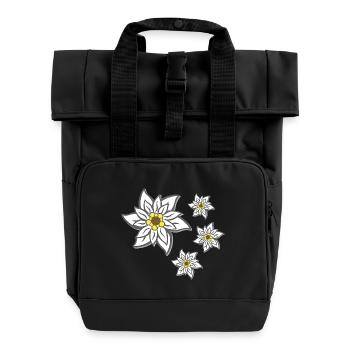 volksfeste frau, traditionelles blumenmuster - Rolltop Rucksack mit zwei Griffen - Schwarz - Vorne