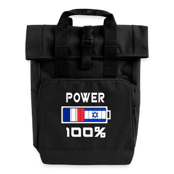 Israël et la France alimentent 100 % - Sac à dos Roll Top à deux anses - noir - Devant