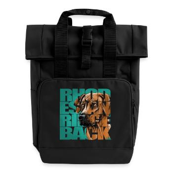 Rhodesian Ridgeback - Rolltop Rucksack mit zwei Griffen - Schwarz - Vorne