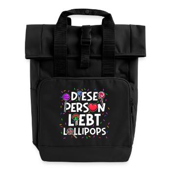 Déclaration de bonbons au chocolat Coeur Candy - Sac à dos Roll Top à deux anses - noir - Devant