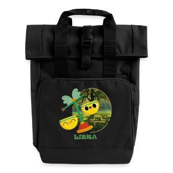 Kawaii Waage Sternzeichen Illustration - Rolltop Rucksack mit zwei Griffen - Schwarz - Vorne