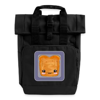 TOAST ERDNUSSBUTTER BROT - Rolltop Rucksack mit zwei Griffen - Schwarz - Vorne