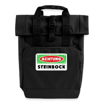 Sternzeichen Steinbock Galaxie Statement Horoskop - Rolltop Rucksack mit zwei Griffen - Schwarz - Vorne