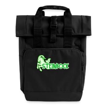 Horoskop Steinbock Esoterik Aberglaube Tierkreis - Rolltop Rucksack mit zwei Griffen - Schwarz - Vorne