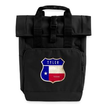 Drapeaux à écusson Tyler Texas - Sac à dos Roll Top à deux anses - noir - Devant